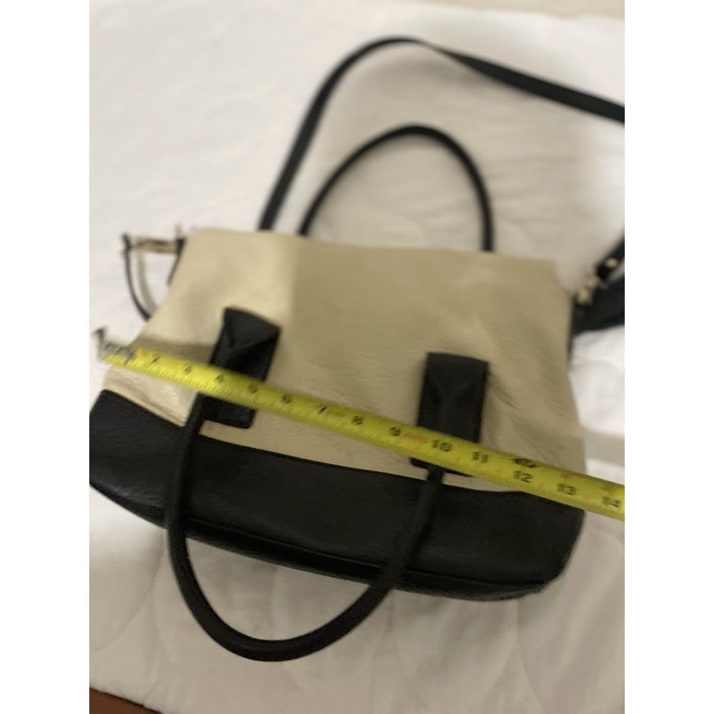 Kate Spade Southport Avenue Carmen Convertible Satchel Cream Black Leather Bag - Picture 4 of 12